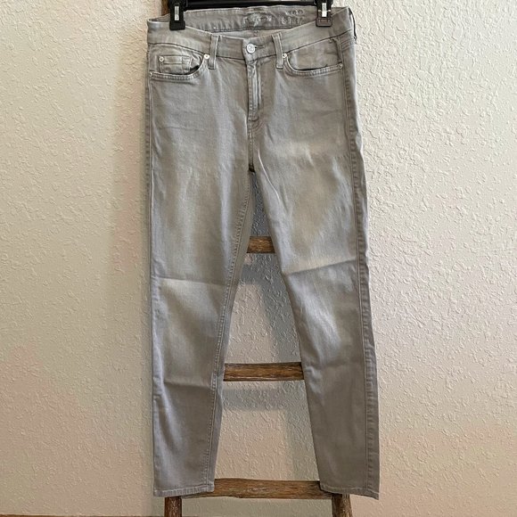 7 FOR ALL MAN KIND, LIGHT GRAY SKINNY ANKLE JEANS SZ. 30" - Picture 1 of 5